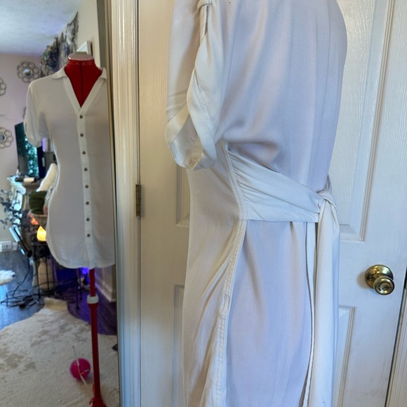 Classy White Button-Up Women's Dress Sz S Petite - Picture 5 of 16